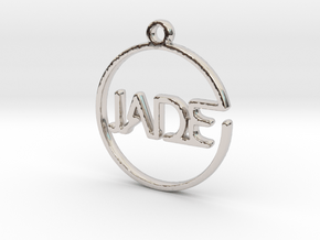 JADE First Name Pendant in Rhodium Plated Brass