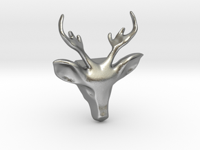 Wild Deer Pendant in Natural Silver
