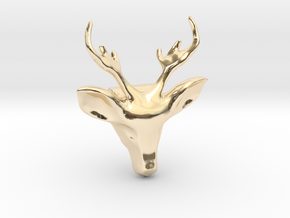 Wild Deer Pendant in 14K Yellow Gold