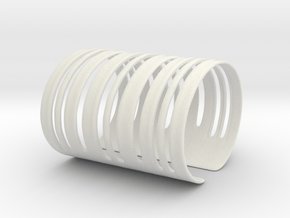 Bands Bracelet (Size S) in White Natural Versatile Plastic