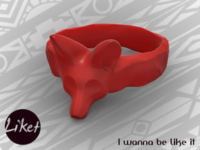 Wild Fox Ring size 5 in Red Processed Versatile Plastic