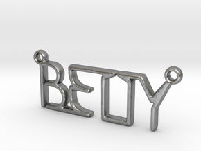 BETTY First Name Pendant in Natural Silver