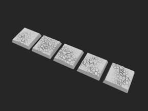 20mm Square Bases - Baked Earth in Smooth Fine Detail Plastic