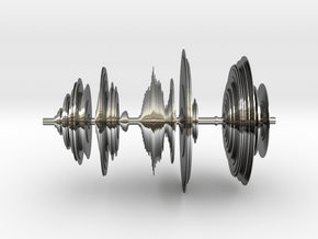 Sound wave in 3D in Fine Detail Polished Silver