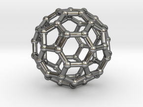Buckyball pendant in Fine Detail Polished Silver