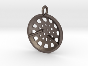 Low Tenor "Essence" steelpan pendant in Polished Bronzed Silver Steel: Small