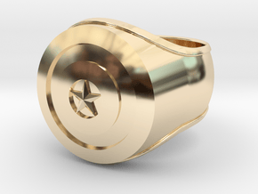 Captain America Ring 24mm in 14k Gold Plated Brass