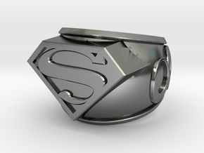 Superman Ring 24mm in Polished Silver