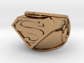 Superman Ring 24mm in Polished Brass