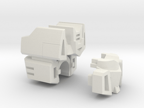 Communications Officer Head for CW Deluxe Truck in White Natural Versatile Plastic