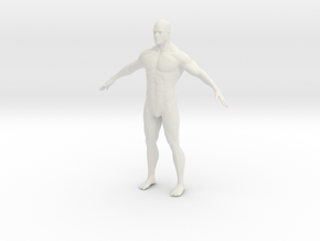 1/12 Male Figure for Diorama in White Natural Versatile Plastic