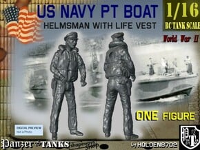 1/16 US Navy PT Boat Helmsman 1 in White Natural Versatile Plastic