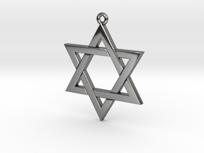 Star of David in Fine Detail Polished Silver