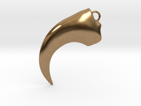 Dinosaurs talon(claw) necklace Pendant in Natural Brass