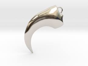 Dinosaurs talon(claw) necklace Pendant in Platinum