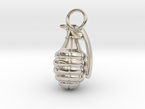 Booommm Pendant in Rhodium Plated Brass