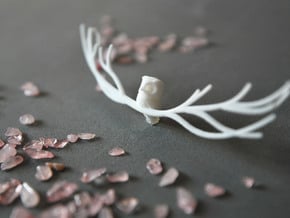 Owl pendant in White Natural Versatile Plastic