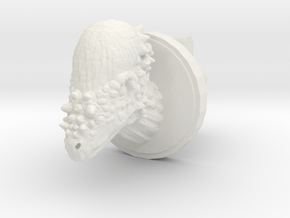 Pachycephalosaurus Head Cufflink in White Natural Versatile Plastic