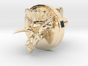 Triceratops Head Cufflink in 14K Yellow Gold