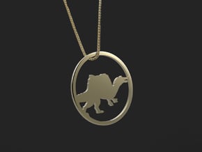 Spinosaurus necklace Pendant in 14k Gold Plated Brass