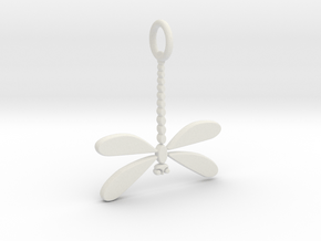 Dragonfly Pendant in White Natural Versatile Plastic