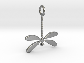 Dragonfly Pendant in Natural Silver