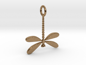 Dragonfly Pendant in Natural Brass