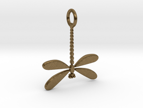 Dragonfly Pendant in Natural Bronze