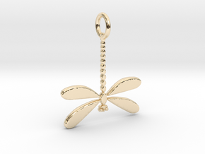Dragonfly Pendant in 14k Gold Plated Brass