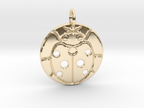 Beetle Pendant in 14k Gold Plated Brass