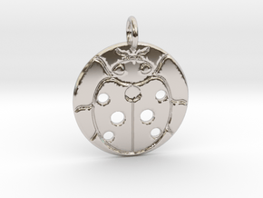 Beetle Pendant in Rhodium Plated Brass