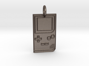 Game Boy 1989 Pendant in Polished Bronzed Silver Steel