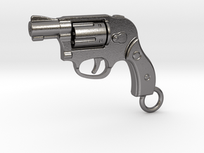 Bodyguard Gun Keychain in Polished Nickel Steel