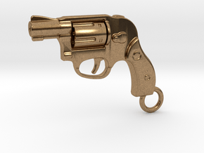 Bodyguard Gun Keychain in Natural Brass