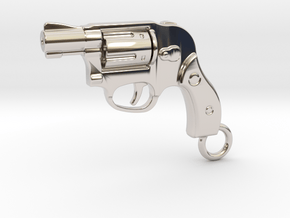 Bodyguard Gun Keychain in Rhodium Plated Brass