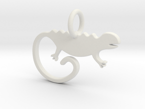 Chameleon Pendant and Keychain in White Natural Versatile Plastic