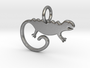 Chameleon Pendant and Keychain in Natural Silver
