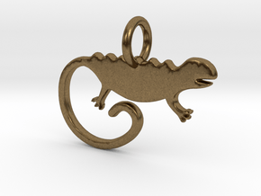 Chameleon Pendant and Keychain in Natural Bronze