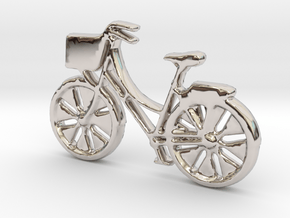Bicycle No.1 Pendant and Keychain in Rhodium Plated Brass