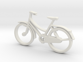 Bicycle No.2  Pendant and Keychain in White Natural Versatile Plastic