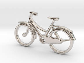 Bicycle No.2  Pendant and Keychain in Rhodium Plated Brass