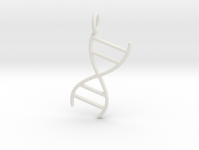 DNA No.1 Pendant and Keychain in White Natural Versatile Plastic
