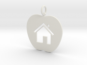 House Keychain and Pendant in White Natural Versatile Plastic
