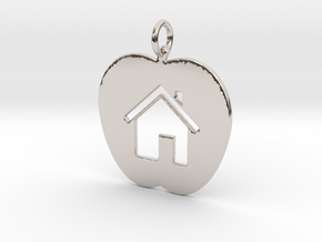 House Keychain and Pendant in Rhodium Plated Brass