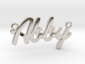 Name Pendant - "Abby" in Platinum