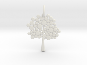 Tree Pendant in White Natural Versatile Plastic