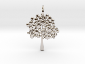 Tree Pendant in Rhodium Plated Brass