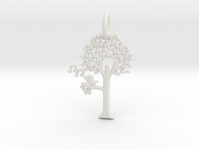 Tree No.2 Pendant in White Natural Versatile Plastic