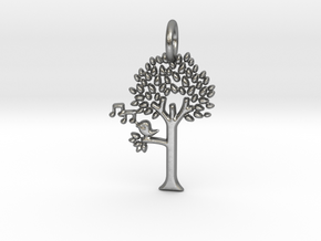 Tree No.2 Pendant in Natural Silver