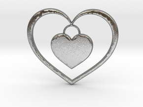 Pendant No.5 Heart in Natural Silver